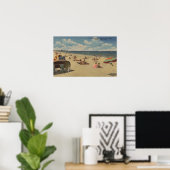 Riviera Beach, Florida - Sunbathers op Beach Poster (Thuiskantoor)