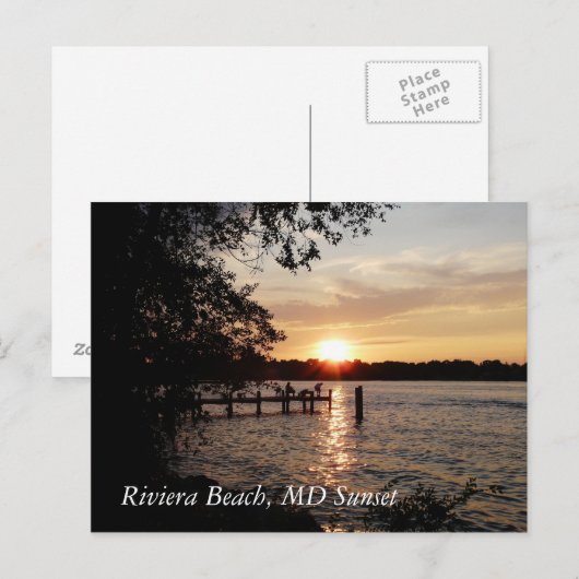 Riviera Beach, MD Sunset - BRIEFKAART (Voorkant / Achterkant)