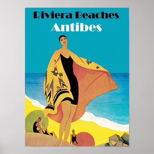 Riviera Beaches ~ Antibes Poster (Voorkant)