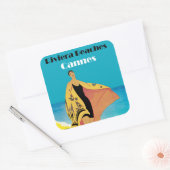 Riviera Beaches ~ Cannes Vierkante Sticker (Envelop)
