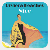 Riviera Beaches ~ Nice Vierkante Sticker (Voorkant)