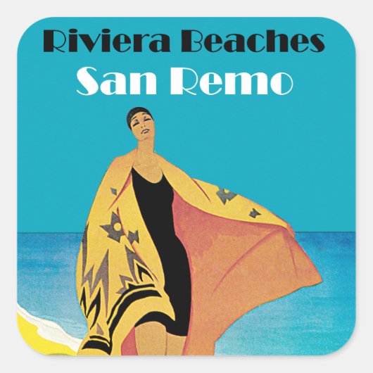 Riviera Beaches ~ San Remo Vierkante Sticker (Voorkant)