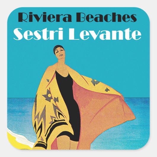 Riviera Beaches ~ Sestri Levante Vierkante Sticker (Voorkant)