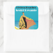 Riviera Beaches ~ Sestri Levante Vierkante Sticker (Tas)