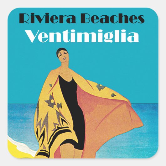 Riviera Beaches ~ Ventimiglia Vierkante Sticker (Voorkant)