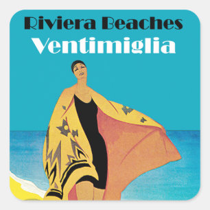 Riviera Beaches ~ Ventimiglia Vierkante Sticker