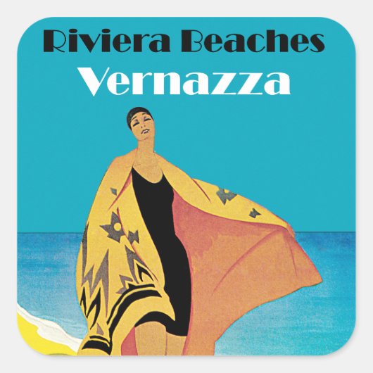 Riviera Beaches ~ Vernazza Vierkante Sticker (Voorkant)