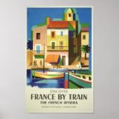 Riviera - Discover Frankrijk door Train Poster (Voorkant)
