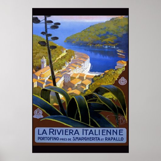 Riviera Italienne  Italiaans reisbureau Poster (Voorkant)