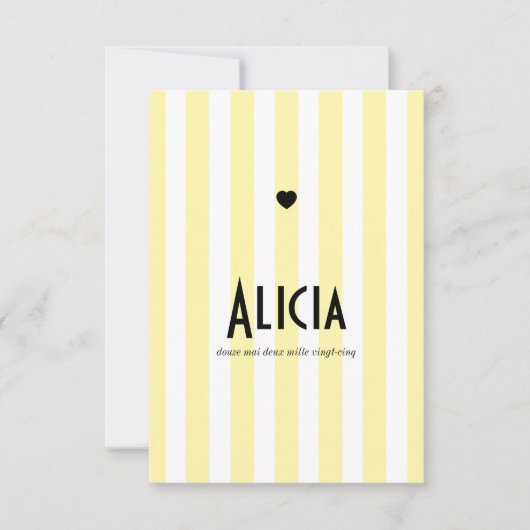 Riviera Jaune en Black als geboorteplaats gebruike Save The Date (Voorkant)