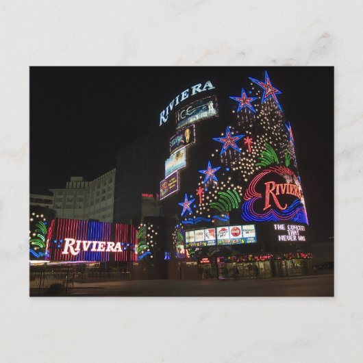 Riviera Las Vegas bij Night Afbeelding Briefkaarte Briefkaart (Voorkant)