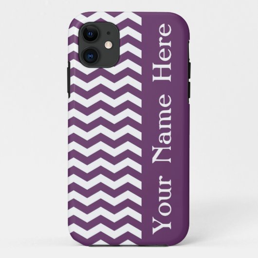 Riviera Lavendar Wave Chevron met naam Case-Mate iPhone Case (Achterkant)
