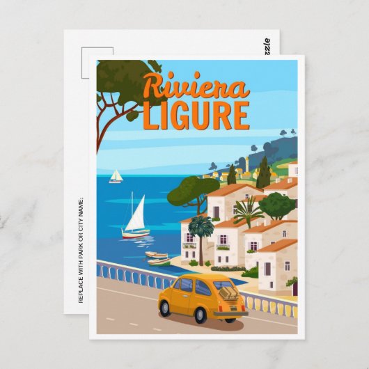  Riviera ligure Europa Italië reizen Briefkaart (Voorkant / Achterkant)