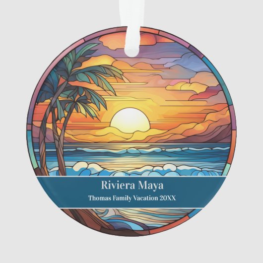 Riviera Maya Beach Vakantie Ornament (achterkant)