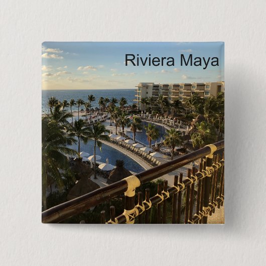 Riviera Maya Cancun Mexico - Square Button (Voorkant)