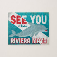 Riviera Maya Dolphin - Retro Vintage Travel