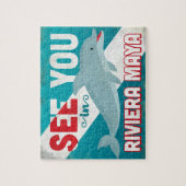 Riviera Maya Dolphin - Retro Vintage Travel Legpuzzel (Verticaal)