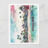 Riviera Maya Mexico Beroemde Reisplaats Waterverf Briefkaart (Voorkant)