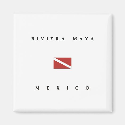 Riviera Maya Mexico Duikvlag Magneet (Voorkant)