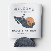 Riviera Maya Mexico Marine Kaart Bruiloft Welkom Blikjeskoeler (Voorkant)