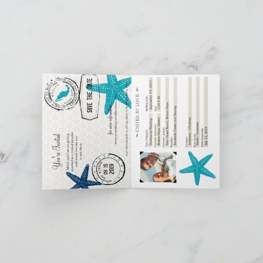 Riviera Maya Mexico met Zeester | Paspoort (Binnen)