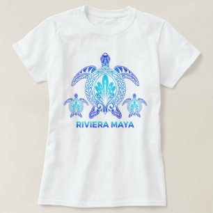 Riviera Maya Mexico Ocean Blue Zee Turtle Souvenir T-shirt