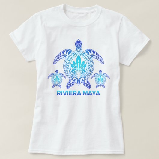 Riviera Maya Mexico Ocean Blue Zee Turtle Souvenir T-shirt (Design voorkant)