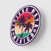 Riviera Maya Mexico Palmbomen Souvenir Ronde Klok (Hoek)