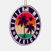 Riviera Maya Mexico Palmbomen  Souvenirs Keramisch Ornament (Rechts)