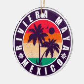 Riviera Maya Mexico Palmbomen  Souvenirs Keramisch Ornament (Links)