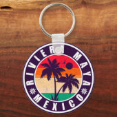 Riviera Maya Mexico Palmbomen  Souvenirs Sleutelhanger (Achterkant)