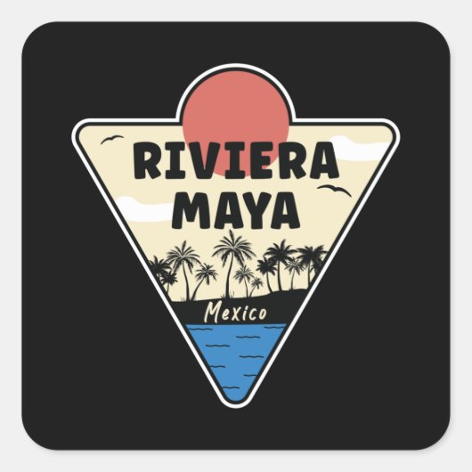 Riviera Maya Mexico Seashore Vierkante Sticker (Voorkant)
