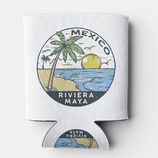 Riviera Maya Mexico Vintage Blikjeskoeler (Achterkant)