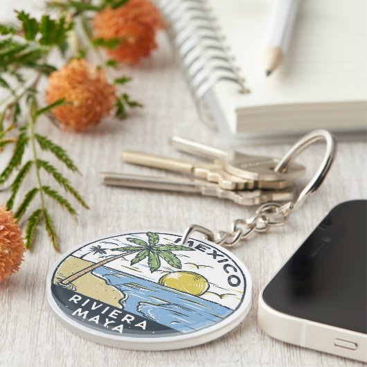 Riviera Maya Mexico Vintage Sleutelhanger (Voorkant Rechts)