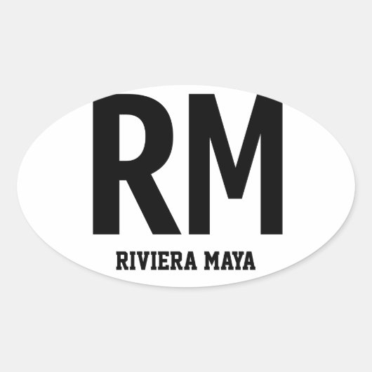 Riviera Maya Ovale Bumpersticker Sticker (Voorkant)