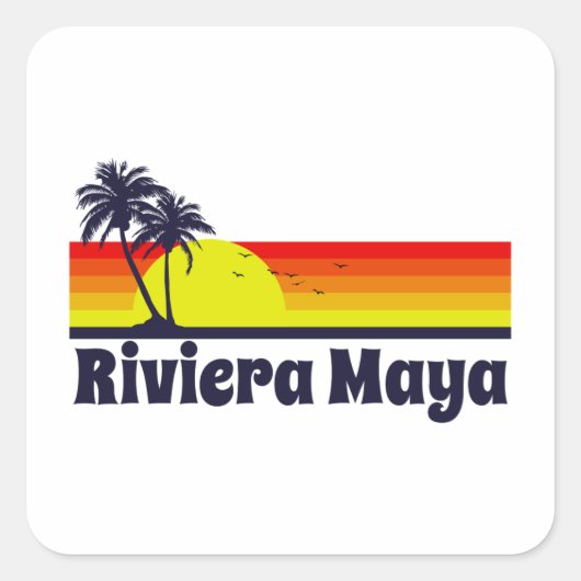Riviera Maya Vierkante Sticker (Voorkant)