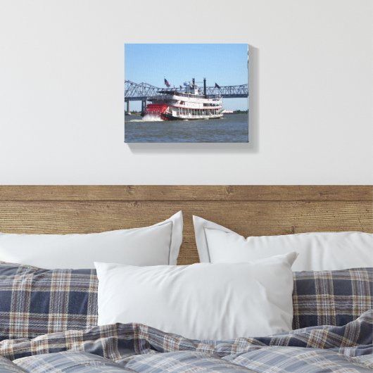 Rivierboot Canvas Afdruk (Insitu (Slaapkamer))