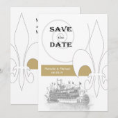 Rivierboot Fleur de Lis New Orleans Reserveer de d Kaart (Voorkant / Achterkant)
