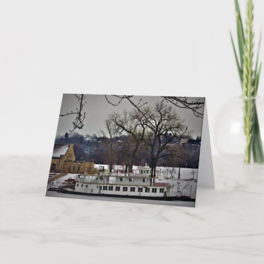 "Rivierboot haven van St. Paul" kerstkaart Kaart (Voorkant)