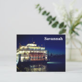 Rivierboot Peddelboot Savannah GA Fotografisch Briefkaart (Staand voorkant)