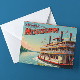  rivierboot van Mississippi Briefkaart