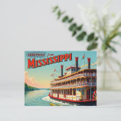  rivierboot van Mississippi Briefkaart (Staand voorkant)