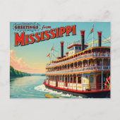  rivierboot van Mississippi Briefkaart (Voorkant)