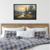 Rivierdal met huisjes canvas afdruk (Insitu (Slaapkamer))