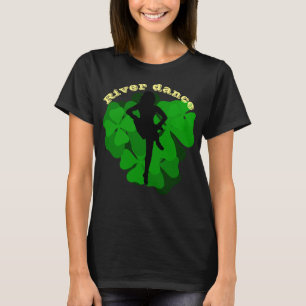 Rivierdans, Ierse dans, Groene klaver/shamrock T-shirt