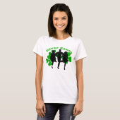 Rivierdans, Ierse dansers Groene klaver/shamrock T-shirt (Voorkant volledig)