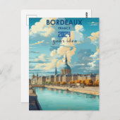 Riviere de la Bourse Bordeaux Frankrijk Reisposten Briefkaart (Voorkant / Achterkant)