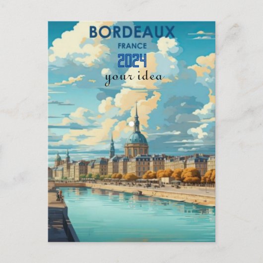Riviere de la Bourse Bordeaux Frankrijk Reisposten Briefkaart (Voorkant)