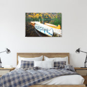 Rivière Jacques-Cartier | Rabaskas Dock Canvas Afdruk (Insitu (Slaapkamer))