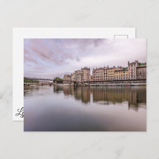 Rivière Saône in het Briefkaart van Lyon Frankrijk (Voorkant / Achterkant)